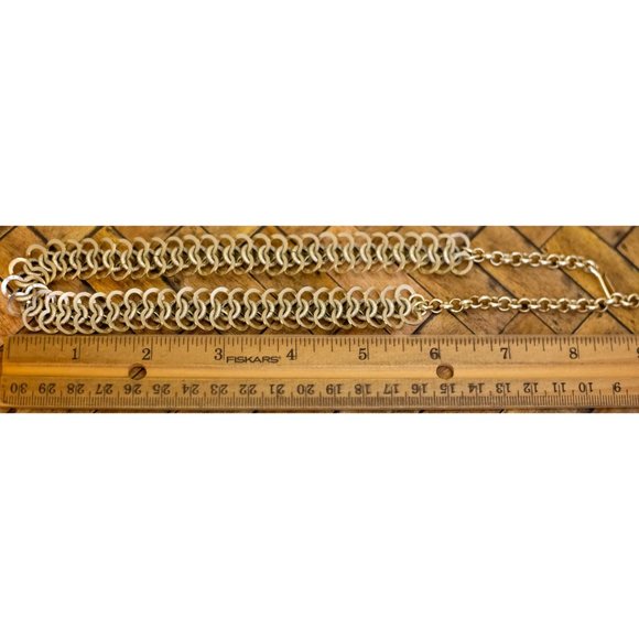 18 inch, Vintage Aluminum Chain Links Necklace by Western Germany | H35 - Picture 3 of 3